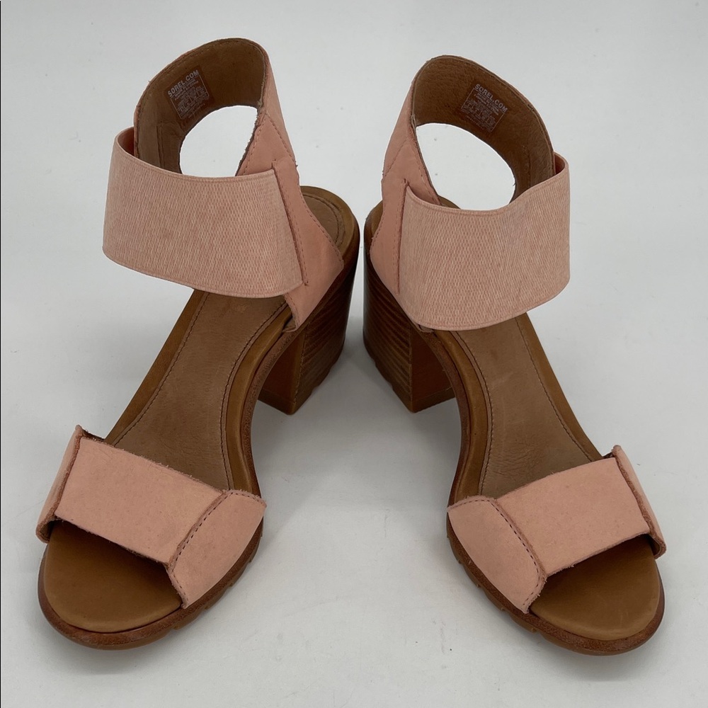 Sorel Nadia Strappy Block Heel Sandal Women’s Size 8 Peachy/Pink Color